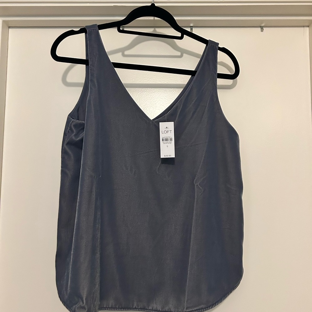 LOFT Women's Elegant Gray Velvet Camisole